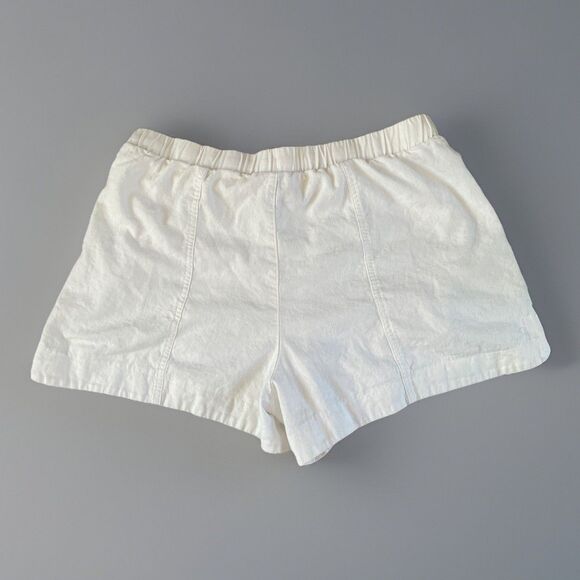 White Linen‎ Blend Shorts Universal Thread L Pockets Summer Beach Casual - Picture 4 of 7